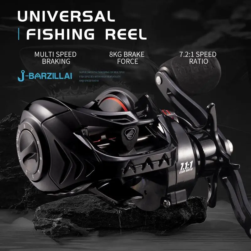 J-BARZILLAI 7.2:1 Gear Ratio Fishing Reel, High Strength Metallic Spool, High Speed Fishing Reel, Freshwater Fishing Gear, Outdoor Fishing Accessories 5