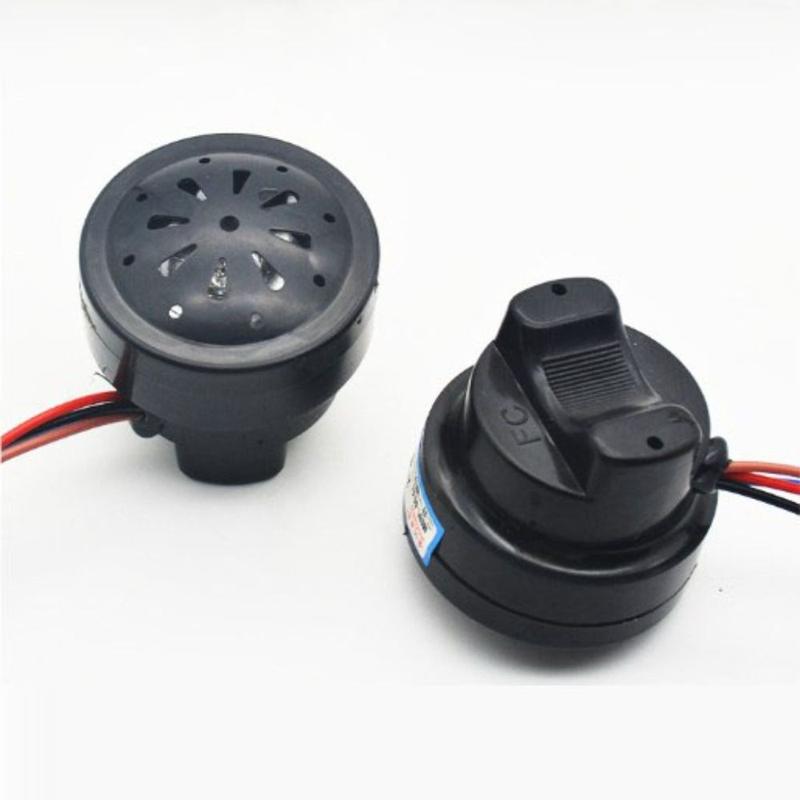 Product Introduction of High Quality 48V 60V Electric Car Horn Plastic Black Tricycle Horn 2in1 with LED Reversing Voice Horn Electric Bike Accessories 18