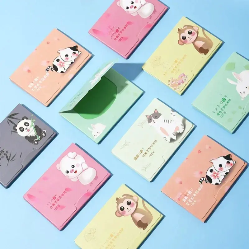 Giấy thấm dầu mặt, 100 miếng, trà lanh Xanh Lá , than tre, kết cấu mịn, giấy thấm dầu, trà Xanh Lá tự nhiên, giấy kiểm soát dầu da dầu