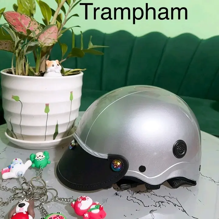 NÓN BẢO HIỂM(CAM RY) gắn 3 ốc titan và salaya Lấp Lánh, chính hãng công ty, có giấy kiểm định an toàn, tặng kèm móc khóa,Helmet