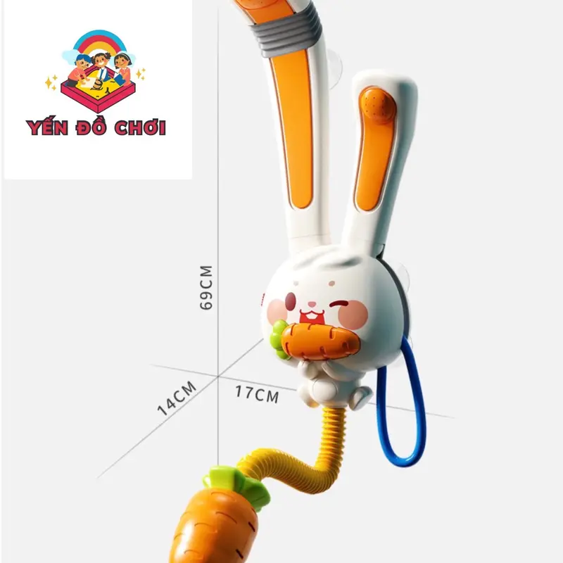 ( Tặng pin)Đồ Chơi vòi Tắm Hình Tai Thỏ 2 Trong 1- Đồ chơi nhà tắm vòi hoa sen 3