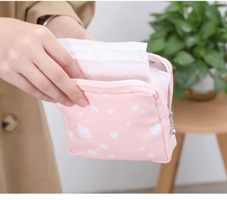Product Introduction of Women Sanitary Napkin Tampon Storage Bag Cute Sanitary Pad Pouches Portable Makeup Lipstick Key Earphone Data Cables Organizer 5