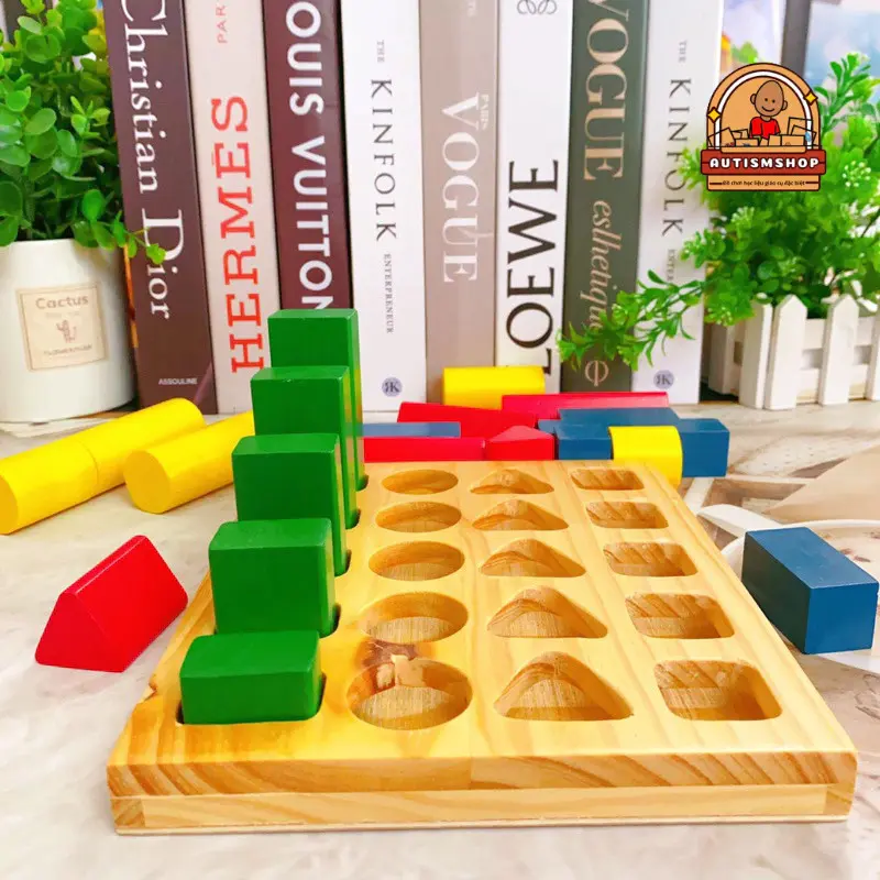 [Autismshop]Đồ chơi giáo dục montessori xếp trụ so sánh cao thấp 8