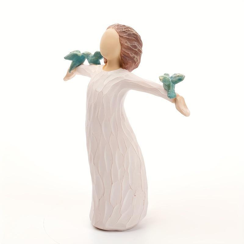 Resin Figure Sculpture, 1 Count Woman Figurine, Decorative Ornament For Home Office Desk 4