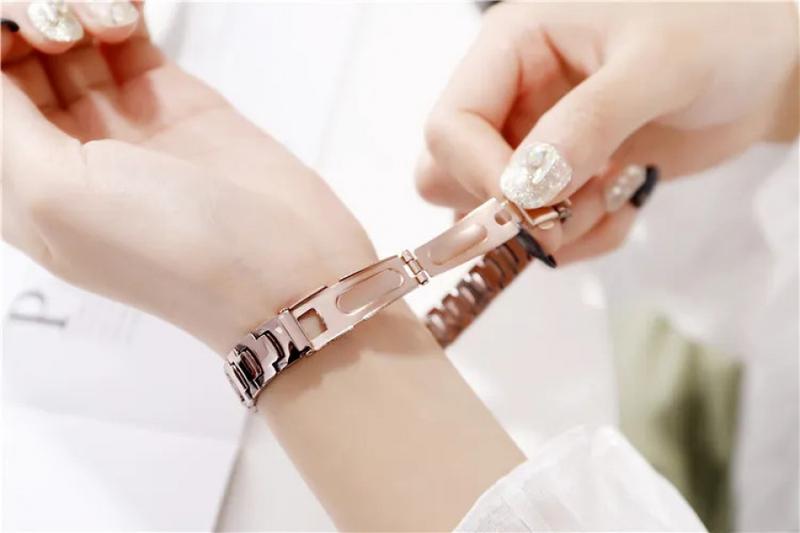 Product Introduction of Jam Tangan Mekanikal Automatik, untuk Wanita, JUALAN OURS, Trend Fesyen Asal, Kalis Air, Berkilau, Diperbuat daripada Keluli Tungsten, Rekaan Elegan dan Mewah, Warna Emas dan Putih 8