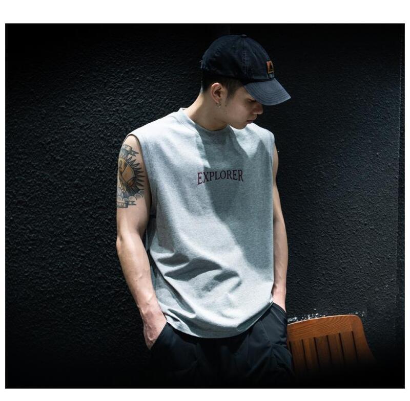 Product Introduction of Summer Sleeveless T-Shirt Vest For Men, Loose And Trendy Brand Ins, Large Size, Camisole, Half Sleeved, American Sports Short Sleeved T-Shirt 23