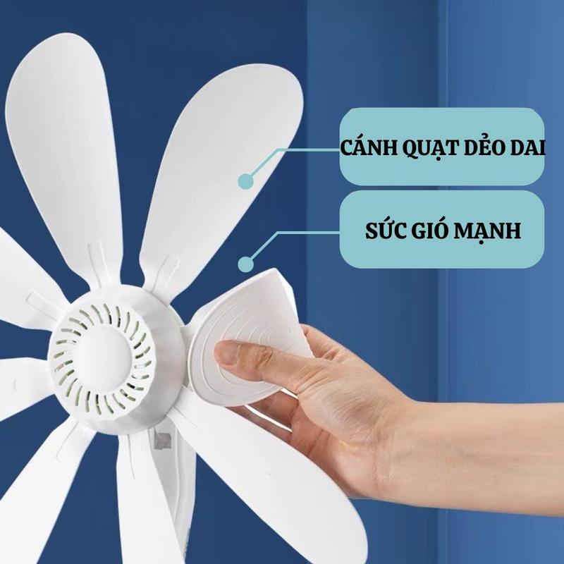 QuạT Treo Tường Mini 7 Cánh Quạt Âm Thanh Nhỏ Chống Ồn Kèm Miếng Dán Fan HH-417 4
