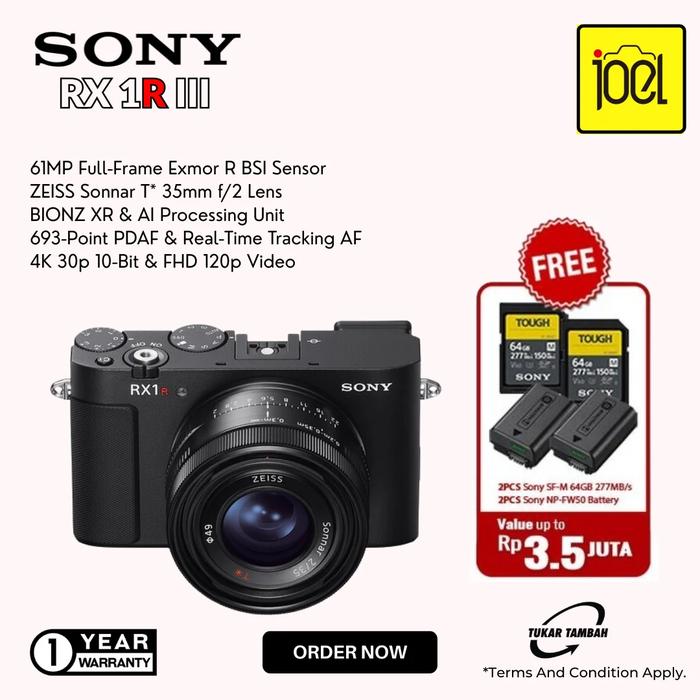 Camera Sony Seri R Jual Sony RX1R III Kamera Digital Baru dengan Sensor 61MP BSI CMOS ...