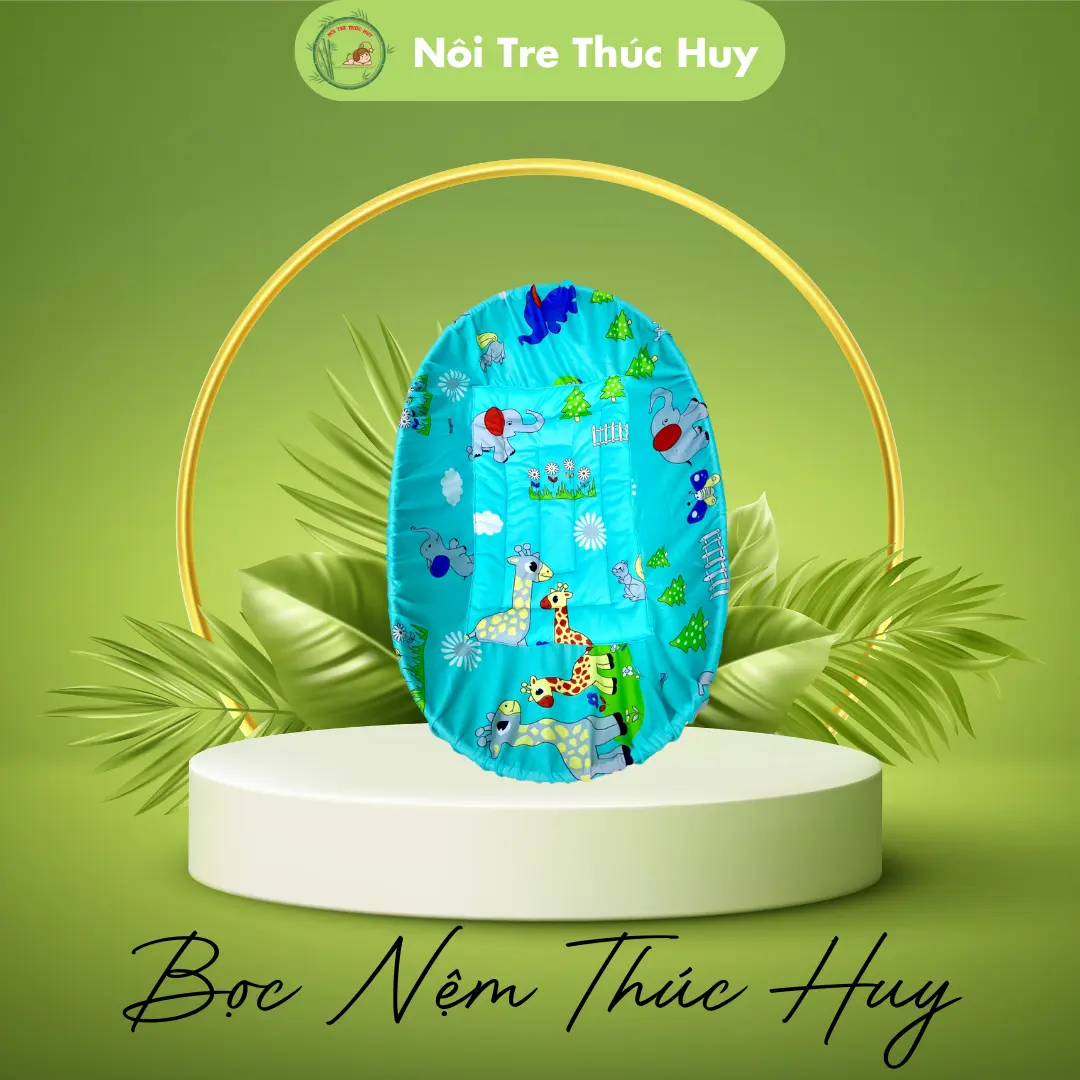 [Chính Hãng] [Thúc Huy] Bọc nệm nôi cho bé họa tiết hấp dẫn võng em bé  1 tháng miếng  lót Voi