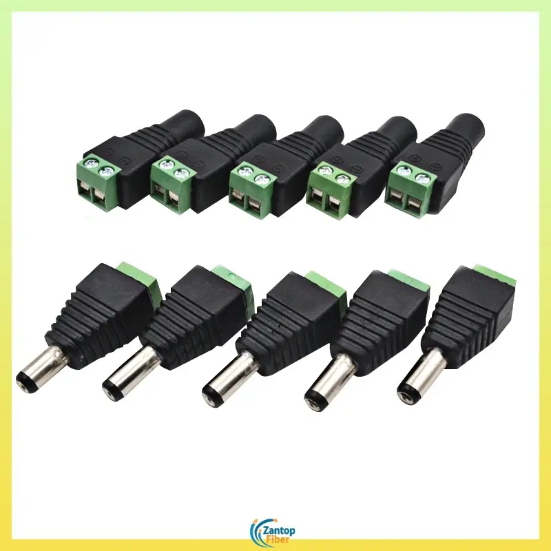 5pcs DC Barrel Jack Adaptor CCTV Connectors 5.5 x 2.1mm CCTV Male/ Female Connectors