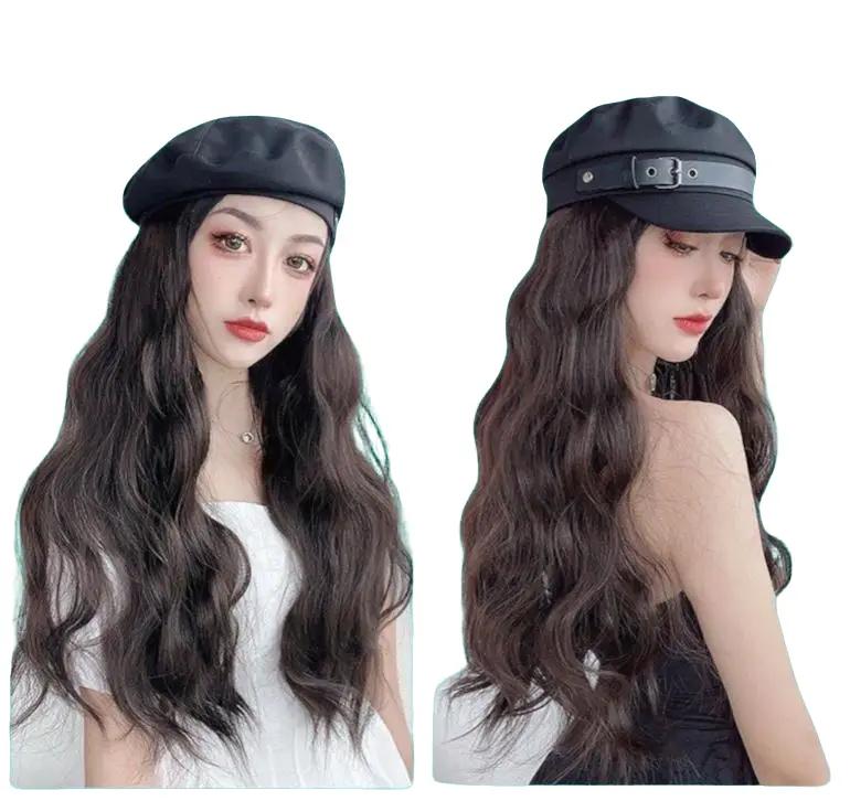 Mũ Beret Kèm Tóc Xoăn Dài, Tóc giả xoăn mũ hải quân Wig