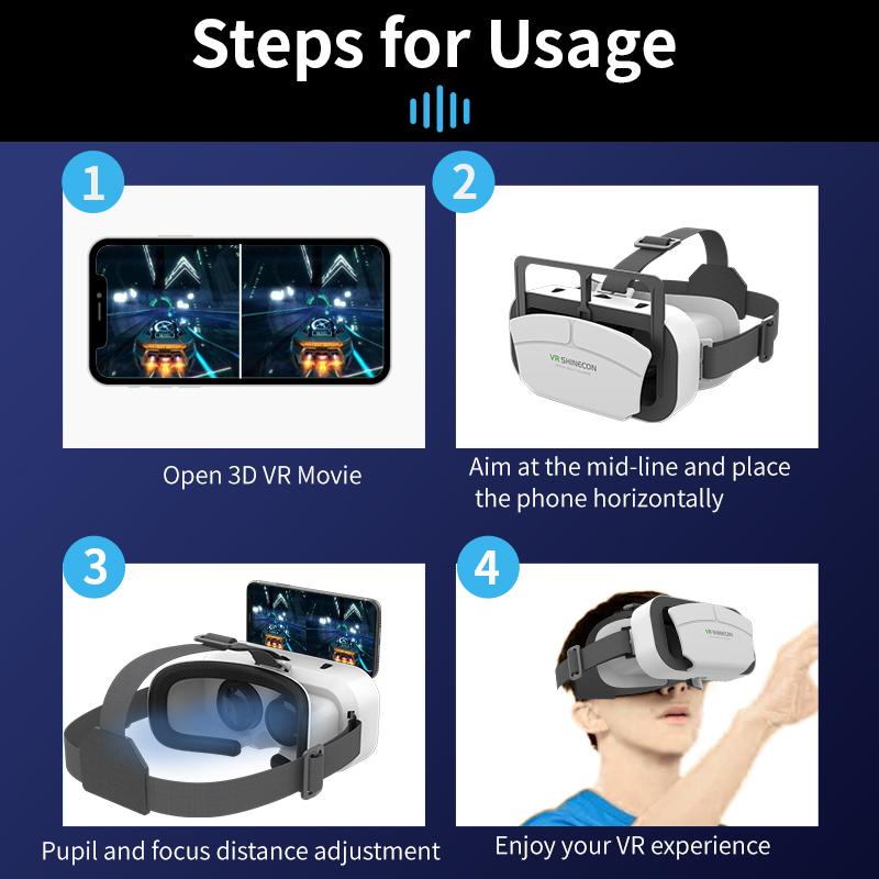 Virtual Reality VR Glasses Headset Viar Devices 3D Helmet Lenses Smart Goggles For Phone Smartphones Cell Viewer Mobile Game Set - Image 10