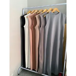 Promo Inner Dress Polos Bahan Scuba premium Termurah Slim-fitting Polos Casual Tebal Wanita Baju Basic