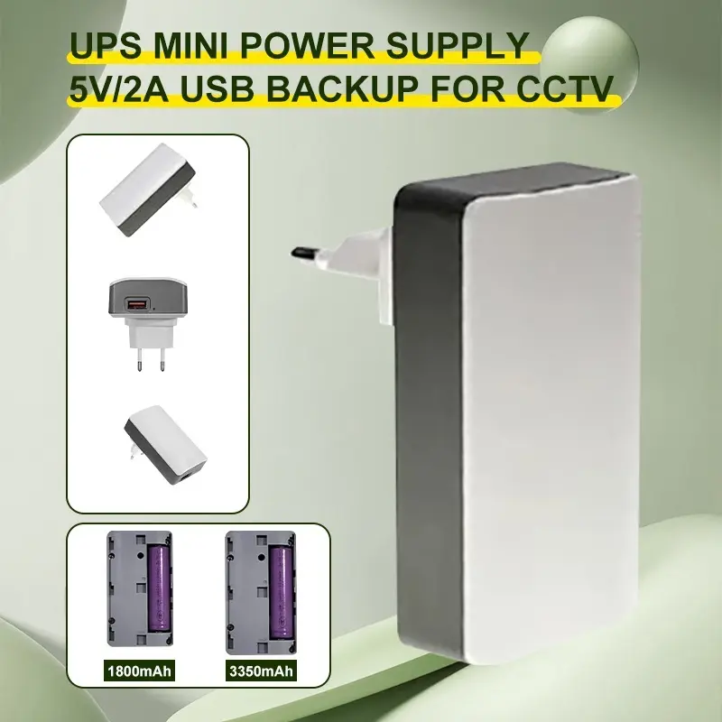 UPS Mini USB 5V 2A Adaptor Power CCTV 1800/3350mAh Mini UPS Untuk IP Camera System Cadangan Baterai 1