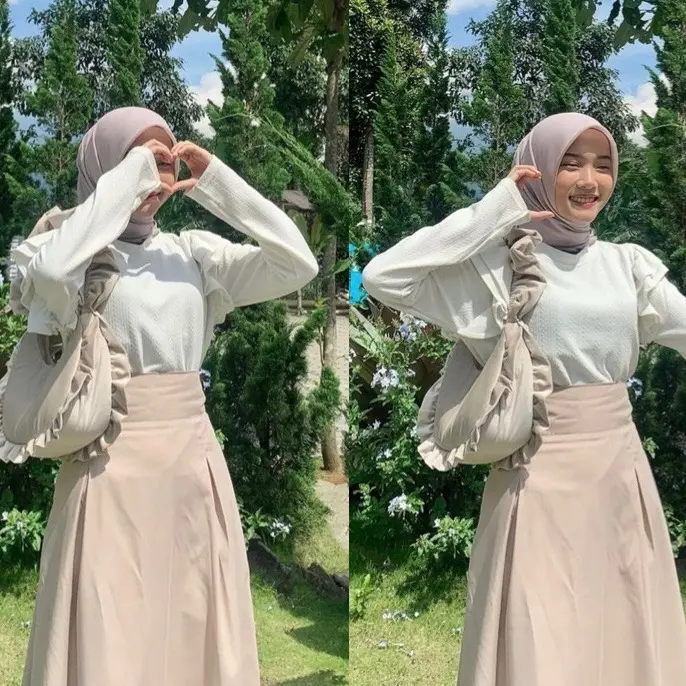 LILY HIGHWAIST SKIRT - Rok Basic Polos - Rok Korean Style 1