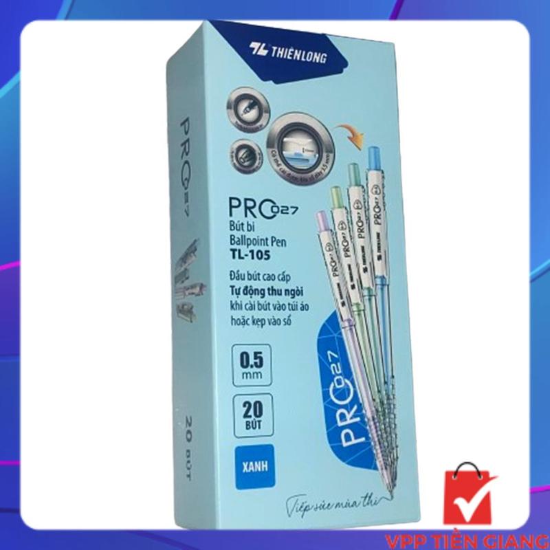 [Chính hãng] Hộp 20 Bút bi Thiên Long TL-105 màu pastel PRO 027 - VPP CÁI BÈ TG CN1 0
