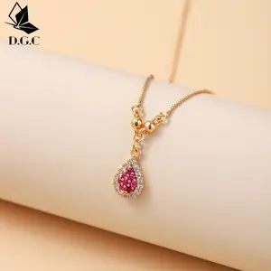 [COD] Titanium Kalung Wanita Anti Karat Cantik Korean Style Rubi Liontin Fashion Aksesoris Kalung Rose Gold Perhiasan Hijab Elegant Jewelry D079 D075 Gift