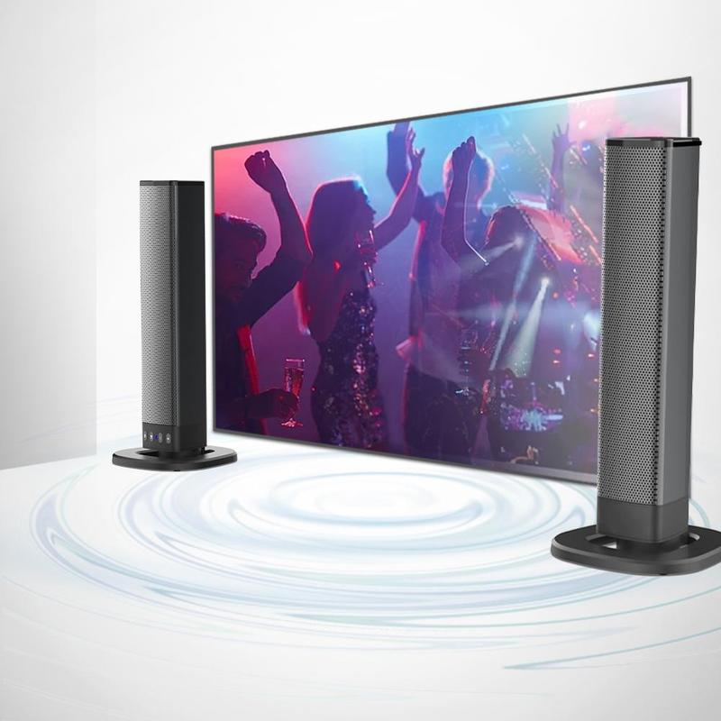 Wireless Bluetooth-compatible Soundbar, 1 Count Modern Design Bluetooth-compatible Computer Speaker, Portable Stereo Soundbar for Multiple Devices, Use for Spring Travel, Stocking Fillers Gift 1