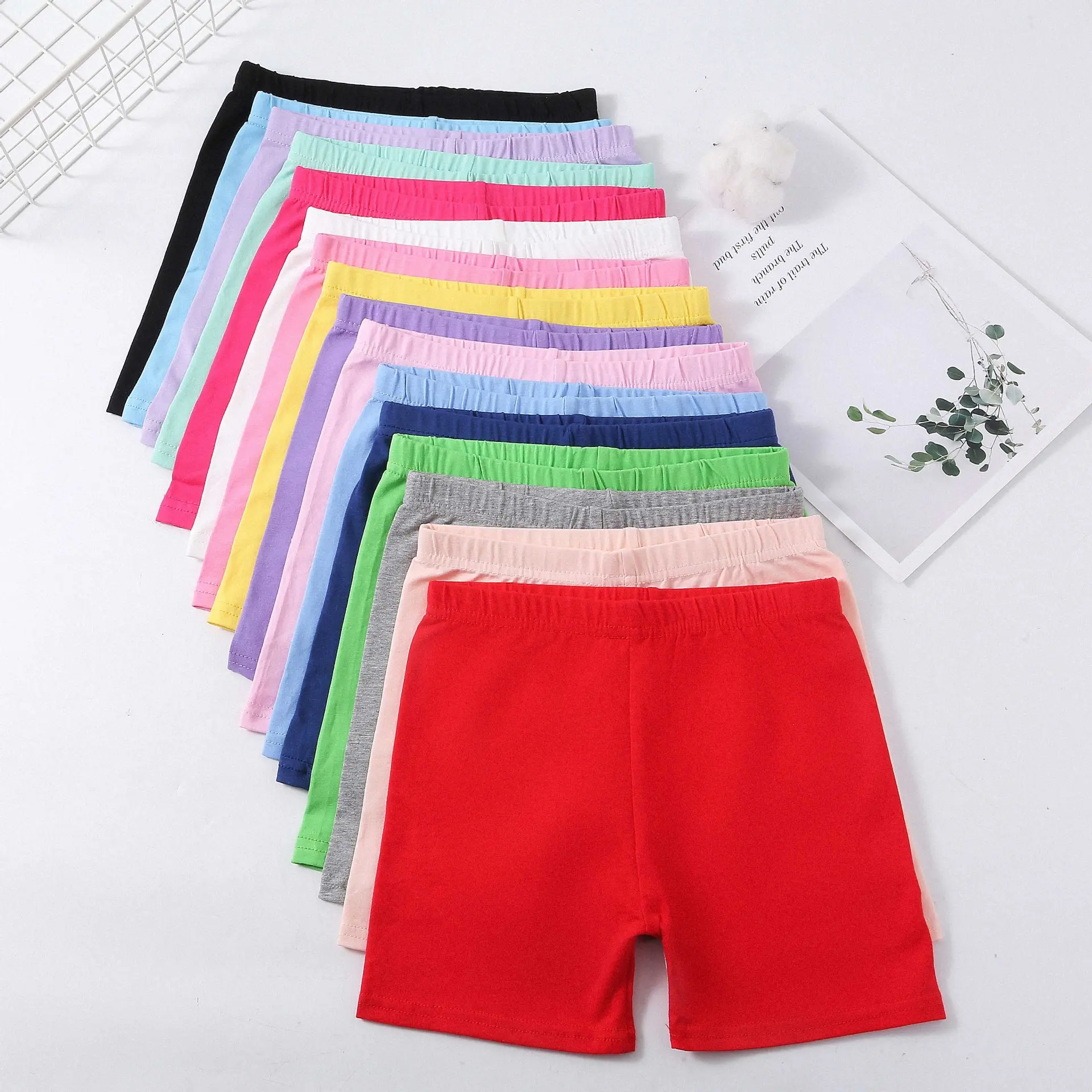 Cross-Border Color Pure Cotton Boxer Brief Girls Safety Pants Children's Candy Color Anti-Exposure Shorts Girls' Leggings