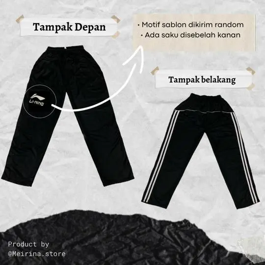 [80 Ribu Dapat 4 Pcs] CELANA TRAINING OLAHRAGA HARIAN UNISEX MATERIAL LOTTO Sport 2