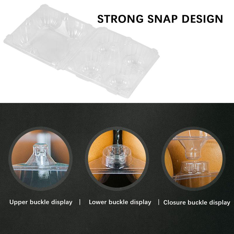 50Pcs Plastic Egg Cartons Bulk Clear Chicken Egg Tray Holder for Family Pasture Chicken Farm Business Market- 4 Grids 2