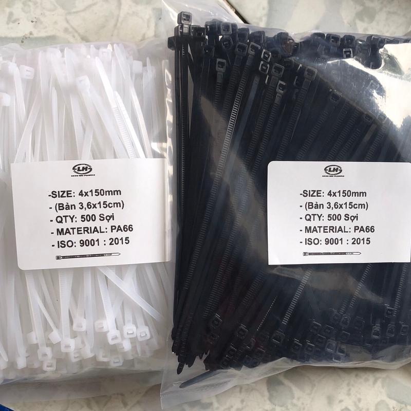 -  Bịch Dây Rút Nhựa 500 cái 4x150mm (rộng 3,6ly X - 15 cm)