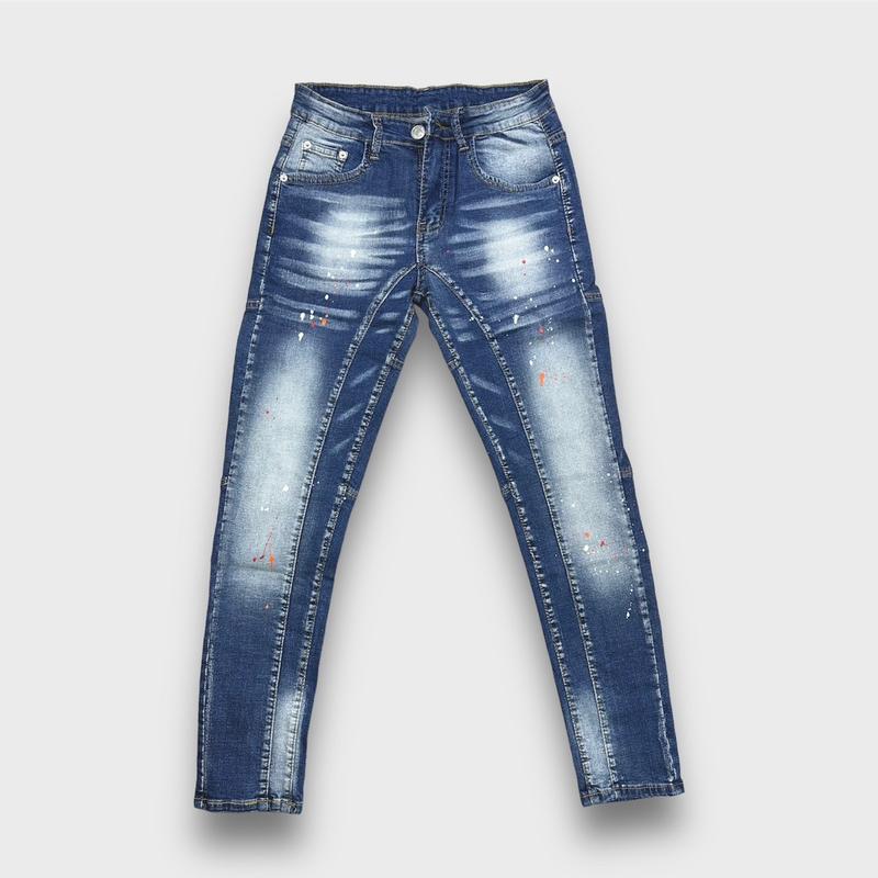 Shopvietanhq9 - Quần Jean Nam Xanh hai đáy đê quy 1 cúc 1045 vải jean co giãn bốn chiều quần bò ôm chấm sơn boy phố có wash kiểu bai cơ cho nam Menswear Pants - Tết