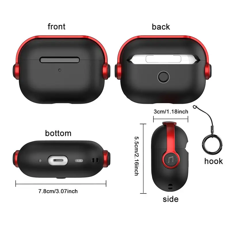 Earphone Case for Airpods Pro (2nd/1st Gen, 2023/2022/2019) with Secure Lock, Music Headset Earphone Protective Case Cover Compatible with Airpods Pro 2/Pro 1