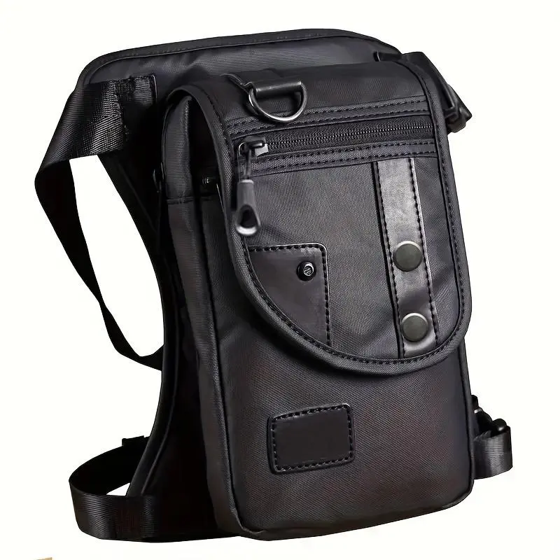 Men's Fashion Waterproof Oxford Cloth Chest Bag, Multipurpose Motorcycle Rider Travel Waist Bag, Universal Motorcycle Accessories for Men 0