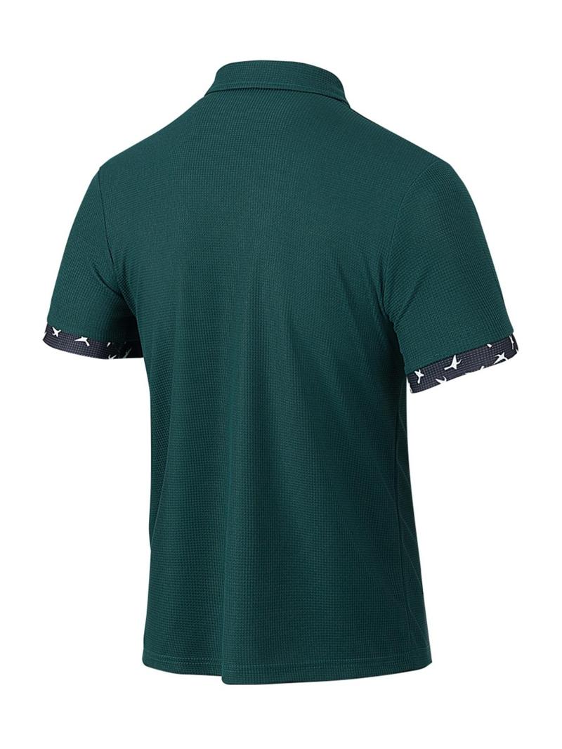 Product Introduction of Men's Contrast Binding Short Sleeve Shirt, Regular Fit Casual Button Collared Top for Summer, Fashion Men's Clothes for Daily Wear 7