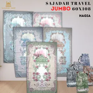 Sajadah Travel JUMBO ( ISI 10pcs HEMAT JUMBO ) /Haji/Umroh Pouch Serut Motif Printing
