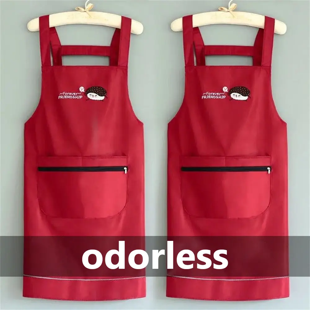 Apron Kalis Air, Tebal, Untuk Dapur,  Minimalis, Chef, BBQ, Memasak dan Membakar, Poket Besar, Untuk Lelaki dan Wanita, Bahu Belakang Berganda, Apron Fesyen, Stok Sedia