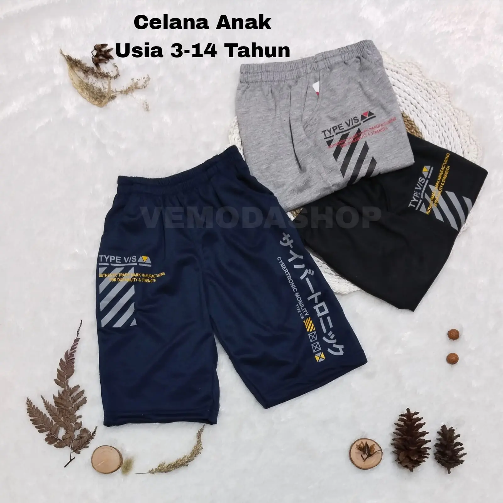 Celana Pendek Anak Laki-Laki Usia 3 - 14 Tahun Motif CYBER & R FREE Fashion