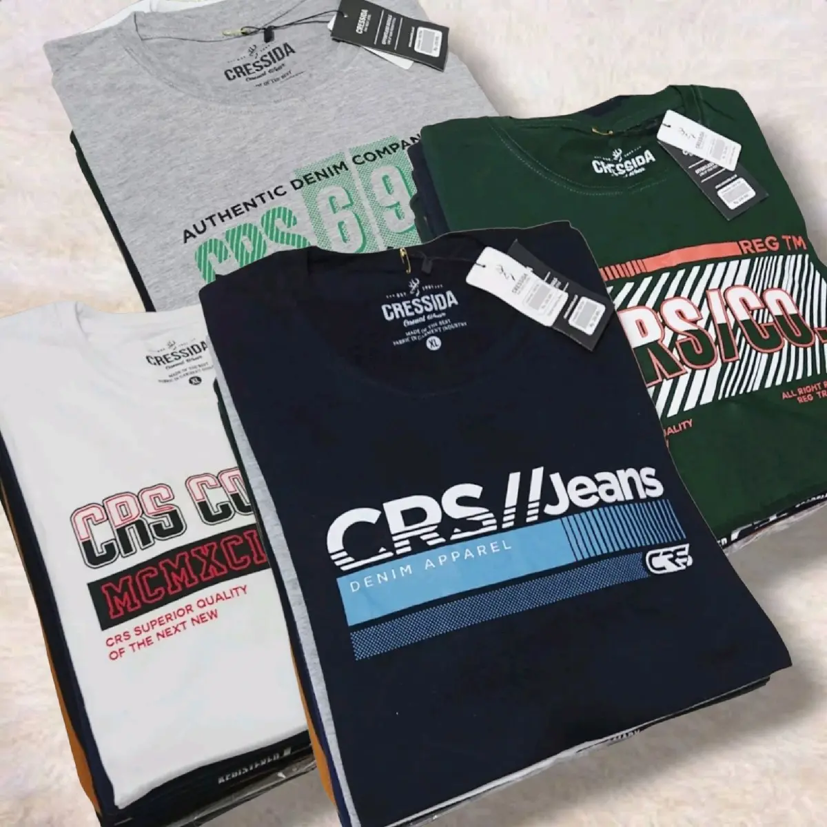 4pcs 100rb Kaos Cressida Pria Dewasa Lengan Pendek Asli Bandung / Murah Keren Motif Terbaru 2024 high sablon cowok Distro Tebal Atasan Casual