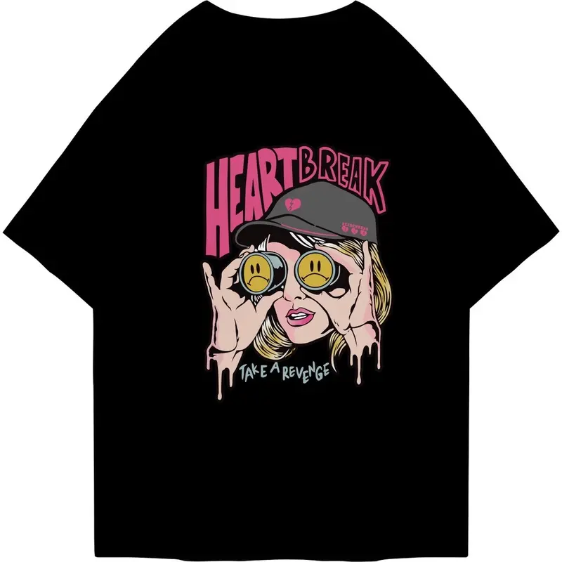 Tshirt Kaos Heart Break Girl Atasan Baju Cewek Motif Wanita Katun 1