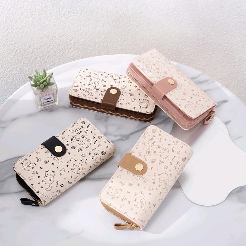 JIMSHONEY DOMPET PANJANG WANITA LALA WALLET Slot kartu kulit motif 2