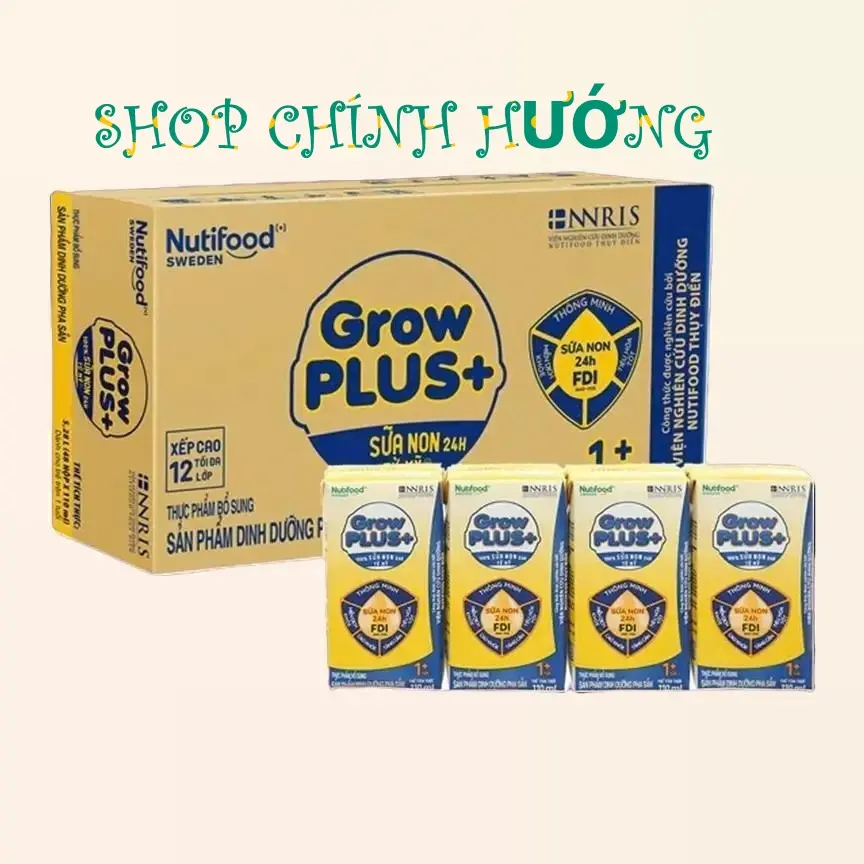 Thùng 48 Hộp 110ml-Sữa Công Thức Pha Sẵn Grow Plus Nutifood Dinh Dưỡng Sữa Non 24h
