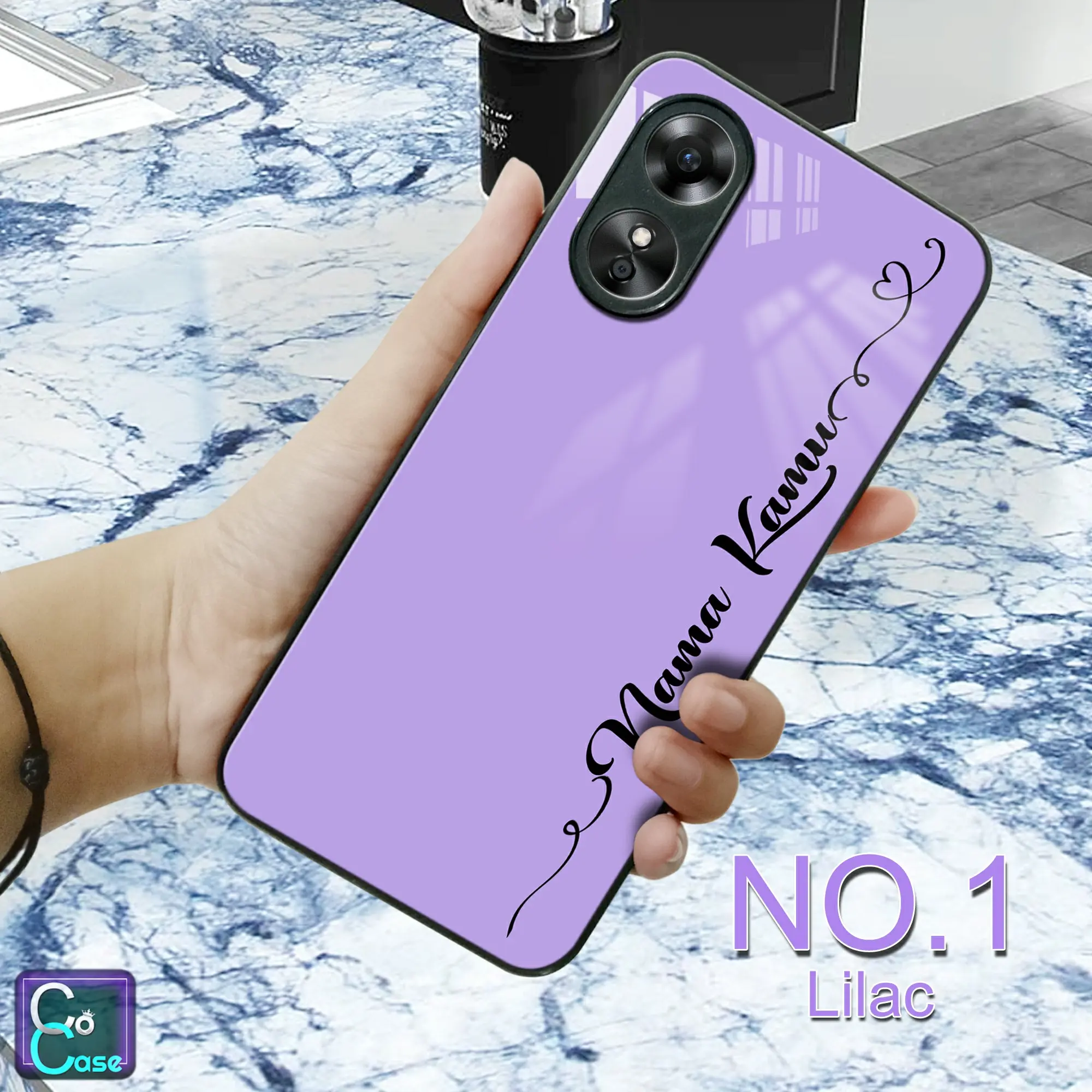 Softcase Kaca Custom Nama Bebas For All Type O*po V*vo S*msung X*aomi i*finix R*alme ip Case Custom Nama untuk Semua Tipe Hp casing glossy Smartphone Hardcase
