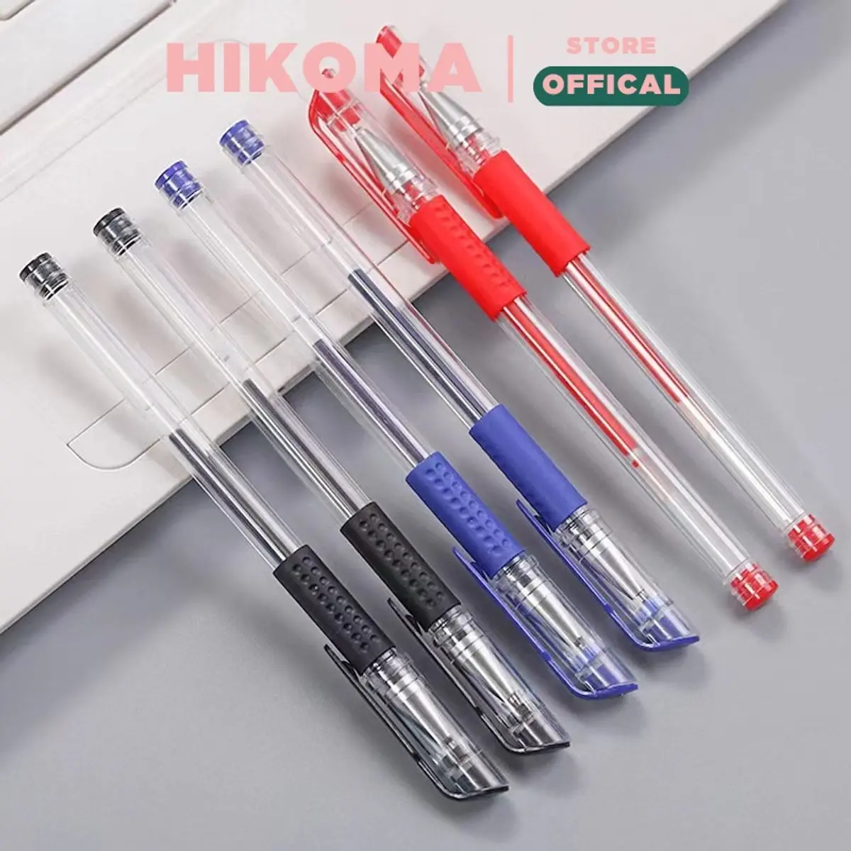 Bút gel đỏ - đen - xanh ( ngòi bi ) - 0.5mm  - bút mực gel - HIKOMA STORE