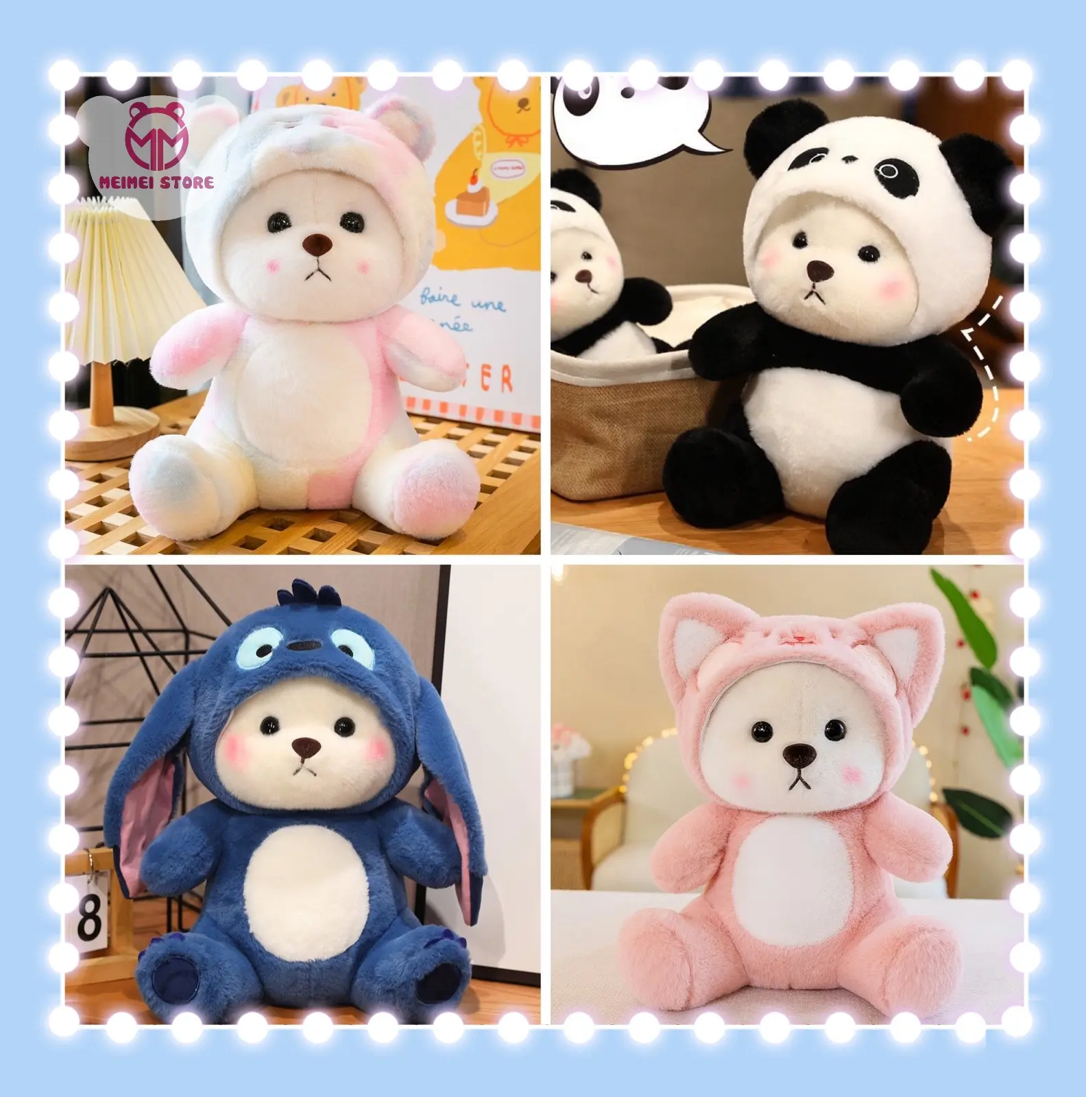 Gấu Bông Lena NHẬP KHẨU Đội Mũ Nhiều Phân Loại Đáng Yêu Mềm Mại Cao Cấp Toy Thú Nhồi Bông Thú Bông Đồ Chơi