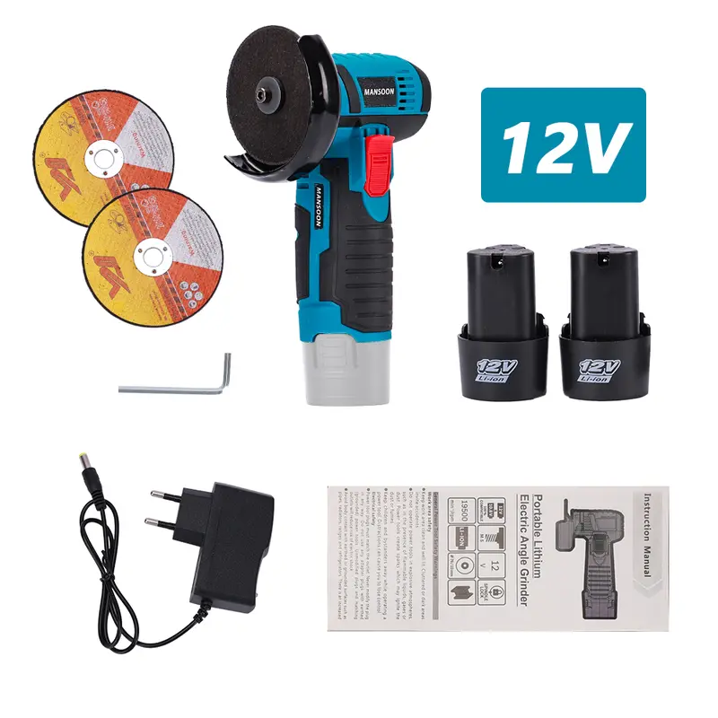 MANSOON Gerinda Sudut Mini 3'' Mesin Gerinda Tangan Alat Pemotong Alat Listrik Penggiling Sudut Nirkabel Angle Grinder 7