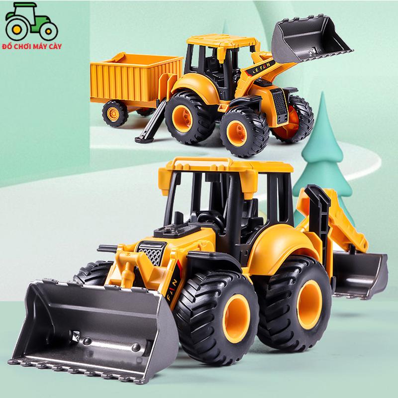 Máy kéo mini + Ủi đầu + Rơ mooc hoặc gàu múc – Chạy trớn, xe máy cày đồ chơi, xe nông trại, MK24