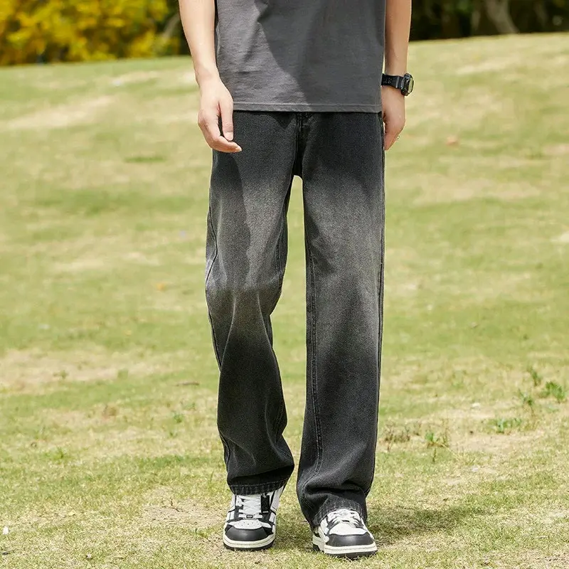 Quần jeans baggy nam cao cấp ống rộng - quần bò baggy nam, phong cách trẻ trung, cá tính Menswear Pants Denim