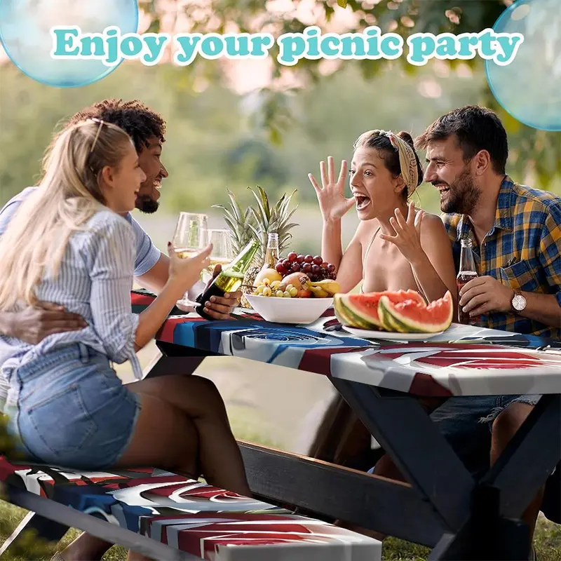 Outdoor Table Bench Set, Picnic Table Bench Set, Decorative Design Enhances Any Setting, Easy Care Long-lasting Elegance 3