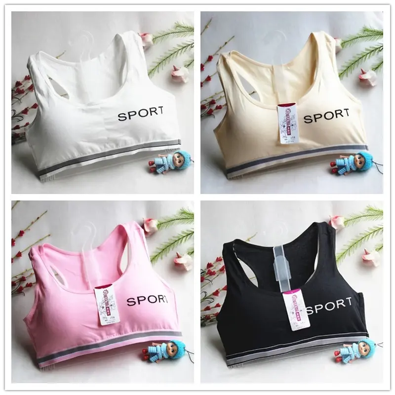 Áo lót có đệm cho bé gái từ 30- 45kg Cotton 5