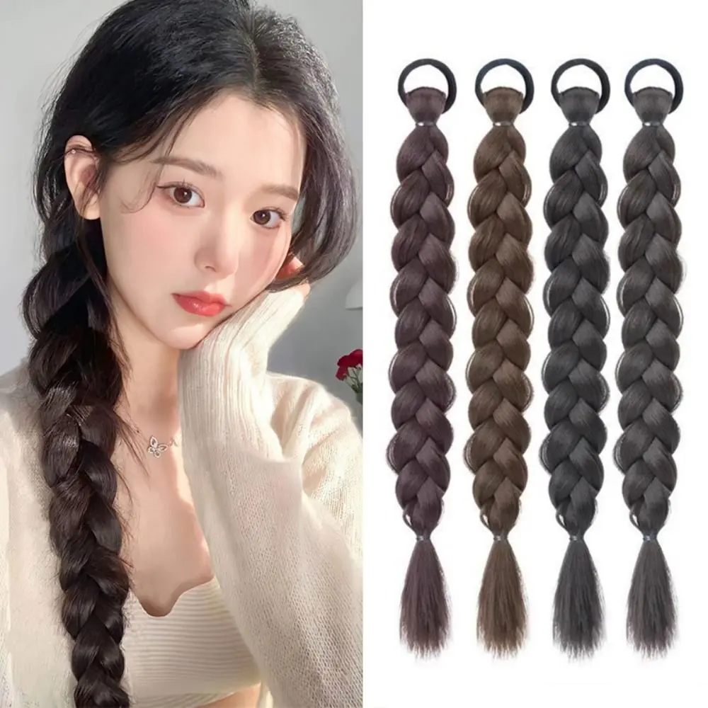 Hair Accessories Synthetic Braided Ponytail Wig Twist Braids Hair Extensions Long Braiding Braid Headdress Elastic Hair Band Boxing Braids Wig Daily