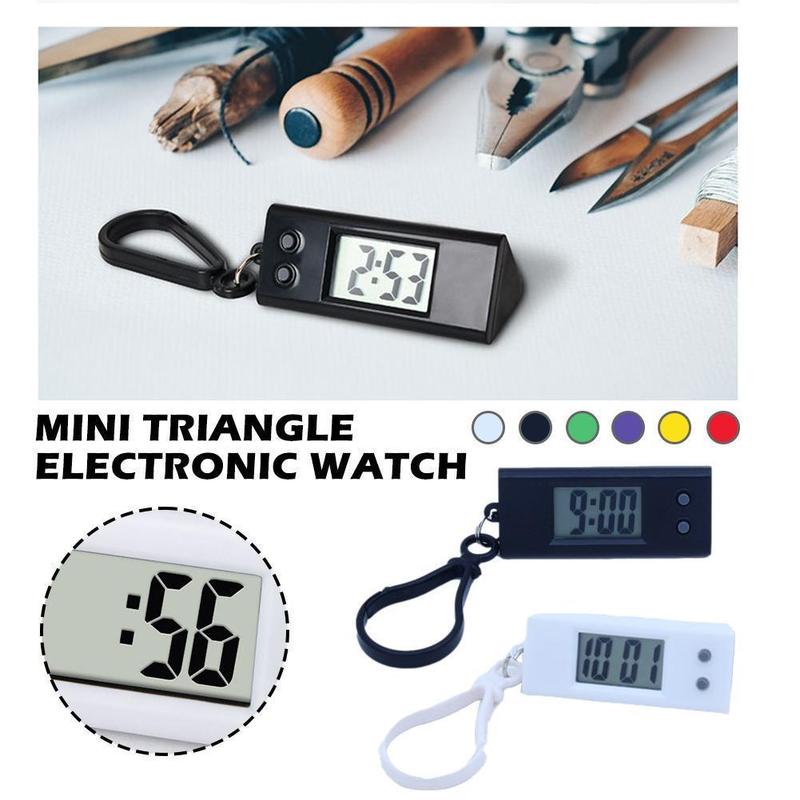 Mini Triangle Electronic Watch Portable Timer Keychain Standing Clock ...