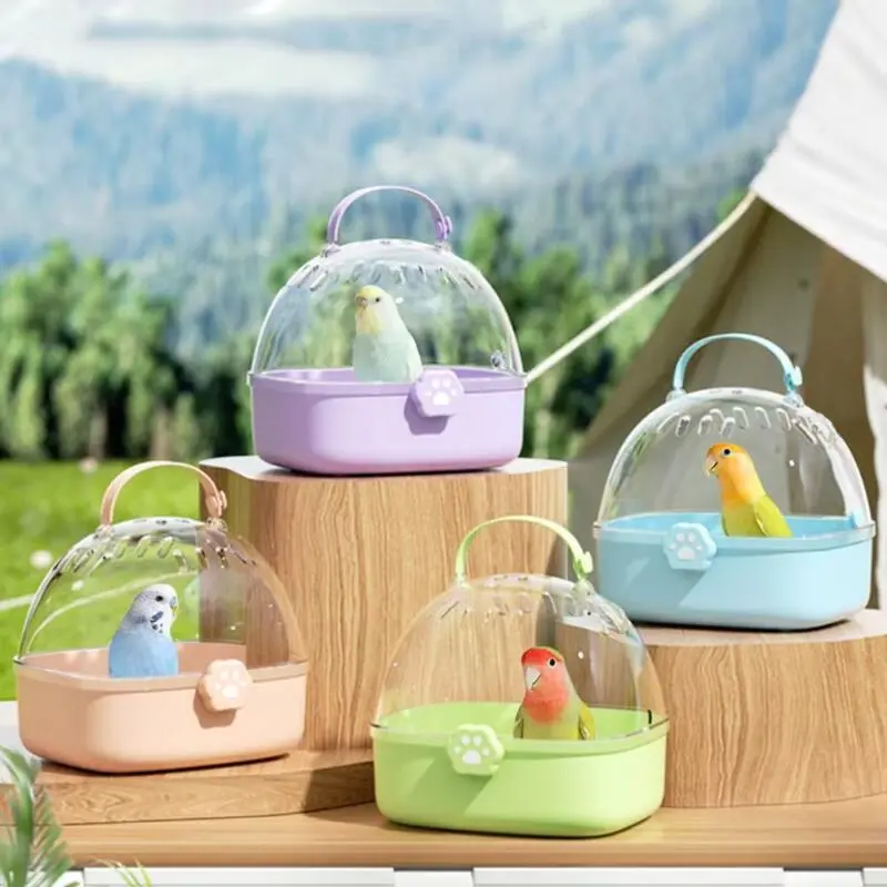 Convenient Plastic Hamster Cage Transparent Handheld Carrying Box Breathable Sturdy Pet House Guinea