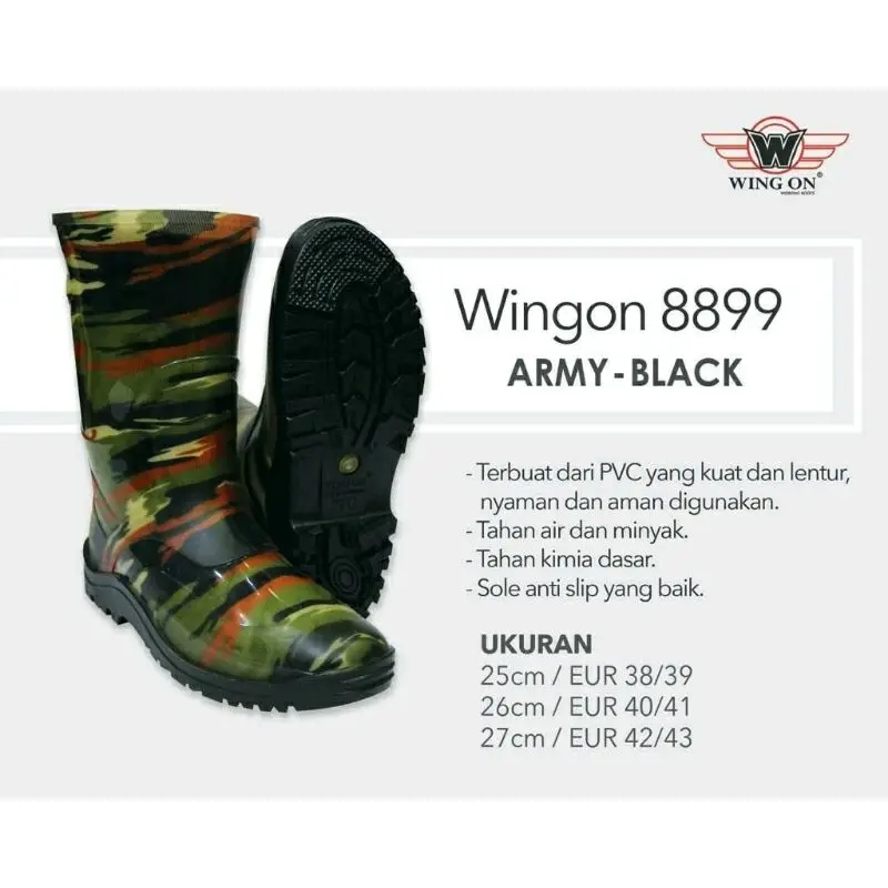 Sepatu Boots Wing On Pendek Army