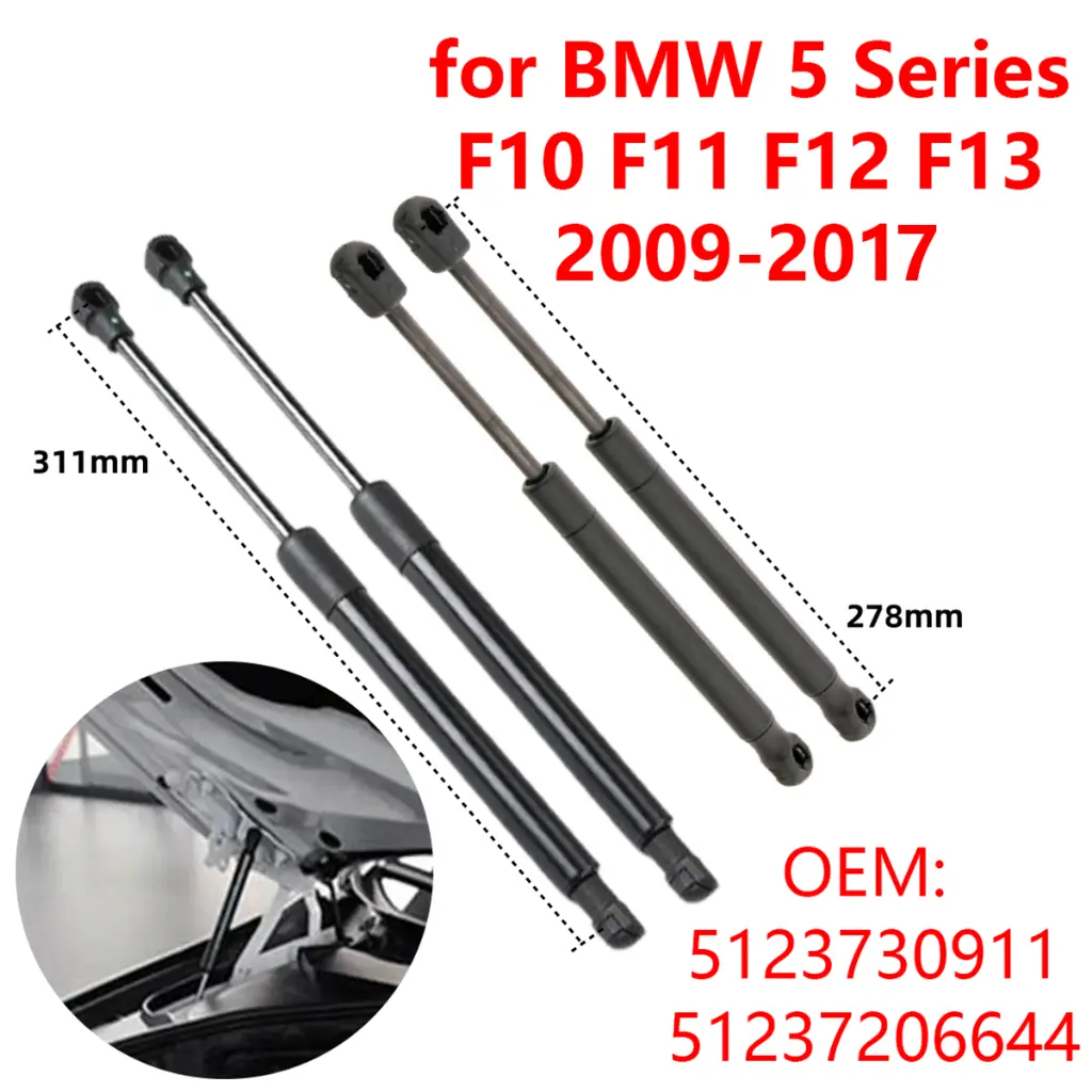 Menolak Sokongan Angkat Hud Kereta, untuk BMW 5 Siri F10-F13 F06 M5 M6, Tahun 2009-2017, No Bahagian 51237309119, Peredam Gas Spring, 51237206644